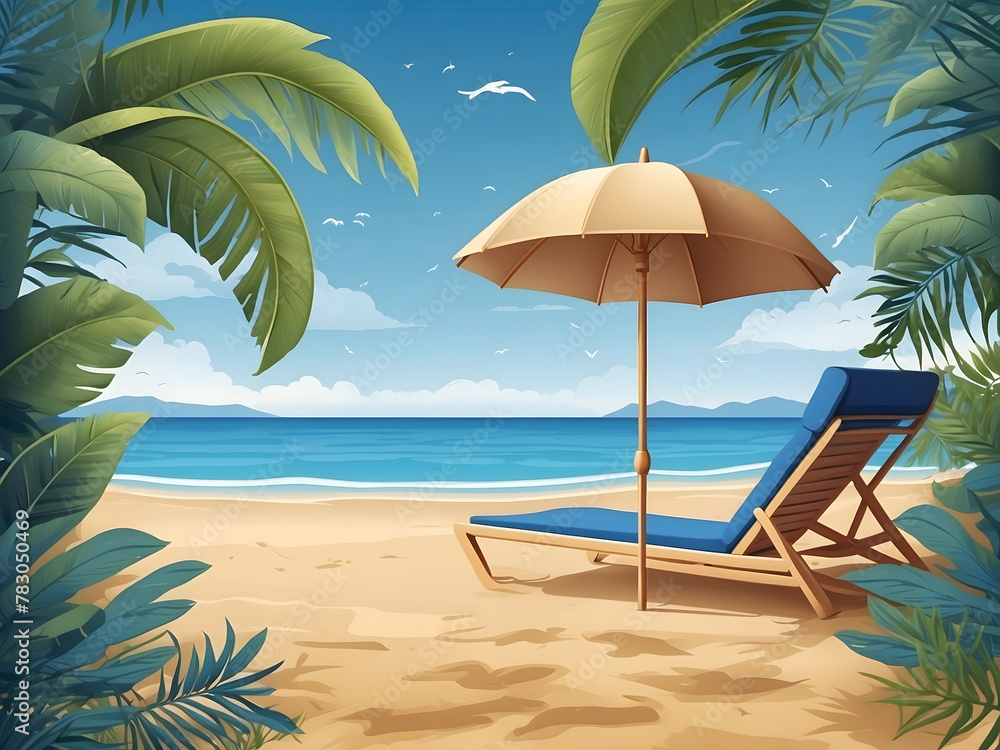 Fototapete hello, summer vector background design. hello, summer greeting text in a blue water pattern with a l