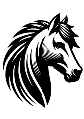 Fototapeta na wymiar Horse Head Svg, Horse Svg, Stallion Svg, Horse Lover, Vector Cut File for Cricut, Silhouette, SVG, PNG, JPG