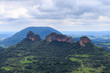 Clody landscape view from Parque Nacional Pedra do Índio, São Paulo