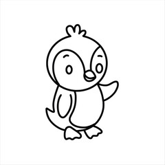 penguin Line art vector outline