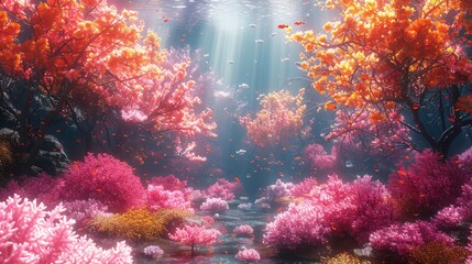 Obraz na płótnie Canvas Wide Angle Photography Immerses You in the Colorful Splendor of Coral Reefs.