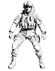 Obraz premium Paratrooper Color-in