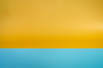 Abstract beach with paper sand and blue waves. Summer aesthetic mockup template background on a...