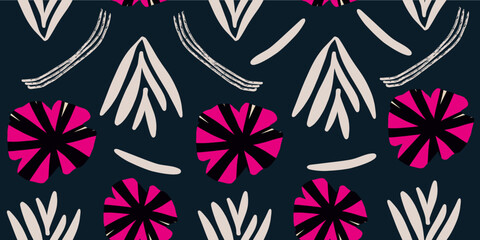 Seamless floral pattern beautiful flowers vector. Abstract pattern. Modern design template. Hand drawn style.
- 783055055