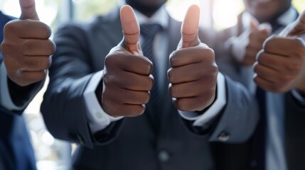 A Team's Thumbs Up Gesture - obrazy, fototapety, plakaty
