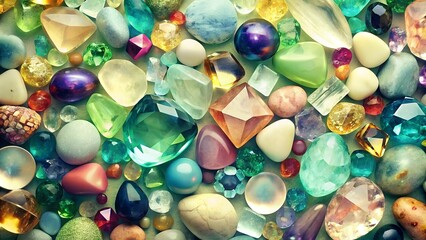 abstract background of their gems of different colors