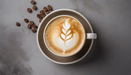Foto op Plexiglas cup of coffee with foam,coffee, cup, cappuccino, drink, cafe, espresso, latte,  © Baloch