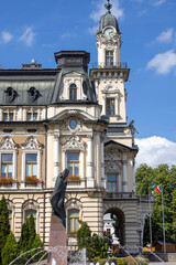 View of the Town Hall at Market Square, Nowy Sacz, Poland