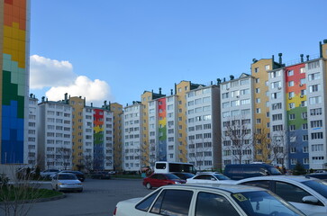 high-rise residential buildings in a new  area of the city Essentuki, Russia