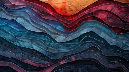 Abstract background with multicolored curved lines in the form of waves - obrazy, fototapety, plakaty