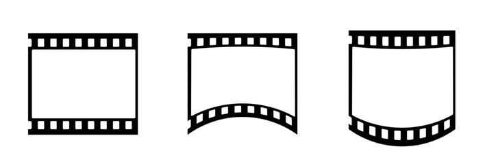 35mm film strip vector design with 1 frame isolated on white background. Black film reel symbol illustration to use in photography, television, cinema, photo frame. 