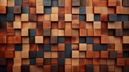 Abstract Wooden Cube Wall Texture in High Resolution