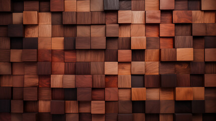 Warm Toned Wooden Blocks Textured Background - obrazy, fototapety, plakaty
