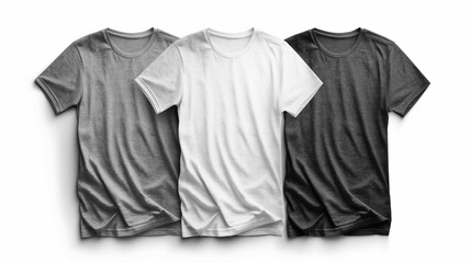 Men's T-shirt mockup, white, black, gray T-shirt mockup