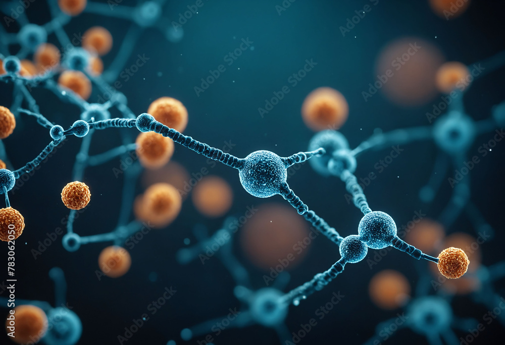 Aufkleber intricate molecular structure of infectious viral particle magnified under microscope