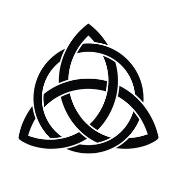 Triquetra in circle trikvetr knot shape trinity knot vector  