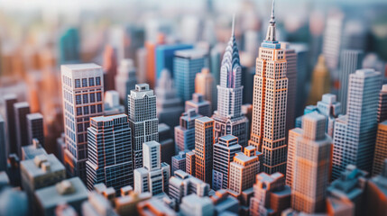Miniature city model with vibrant buildings, perfect for website backgrounds and illustrative urban development content. - obrazy, fototapety, plakaty