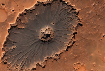 Mars crater background - obrazy, fototapety, plakaty