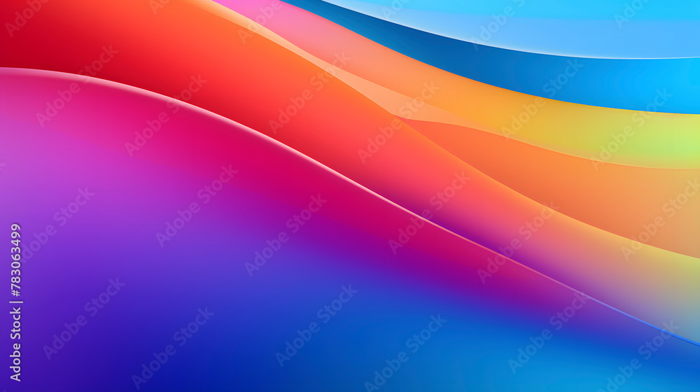 Wall mural digital technology rainbow color gradient curve abstract poster web page ppt background