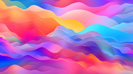 Digital technology rainbow color gradient curve abstract poster web page PPT background