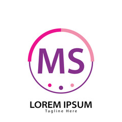 letter MS logo. MS. MS logo design vector illustration for creative company, business, industry