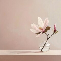 magnolia on background with copy space