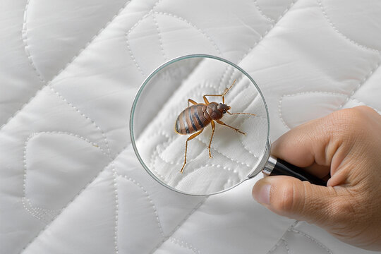 Acarien vu en gros plan sur un matelas