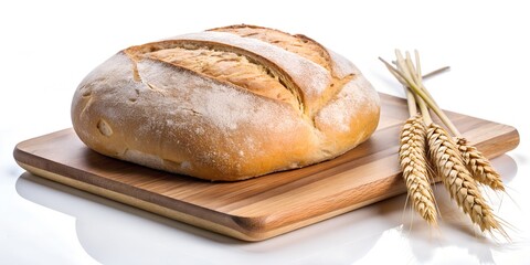 abstraction, background bread lies on a wooden board, fragrant bread, baking, ear of sunshine life generated