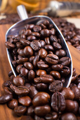 coffee beans in the spoon