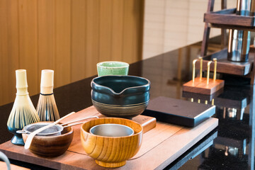 Set of Organic Green Matcha Tea ceremony.