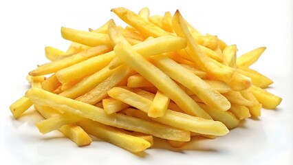 French fries on a white background - obrazy, fototapety, plakaty