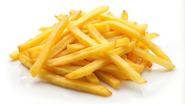 French fries on a white background