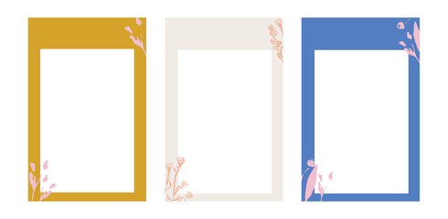 Collection of weekly or daily planner, note paper, to-do list, sticker templates decorated with floral illustrations. School planner and organizer. flat vector