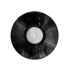 Obraz premium Old vinyl record. Isolated on transparent background. 
