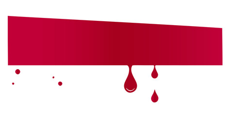 ink drip from red rectangle. vector banner