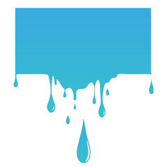 ink drip from sky blue square. vector banner
