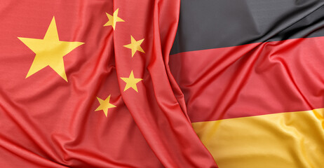 Flags of China and Germany. 3D Rendering - 783074465