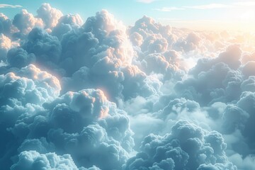 Expansive view of dense cloud formation - obrazy, fototapety, plakaty