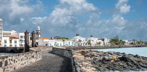 The sea front of the old town of Arrecife, Lanzarote, Canary Islands, Spain