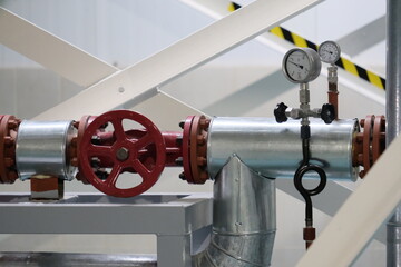 Equipment with pipes for filling fuels and lubricants. - obrazy, fototapety, plakaty