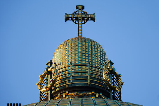 Art Nouveau Church by Otto Wagner in Steinhof in Vienna Austria Europe Close-Up