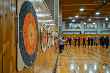 Bullseye Battle: Archery Competition in the Sports Hall