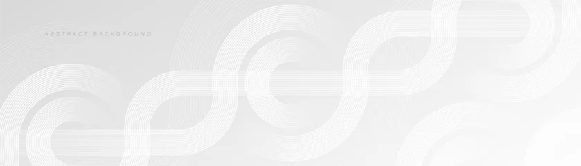 Foto auf Acrylglas White abstract background with circle lines. Geometric stripe line art design. Linear pattern. Modern futuristic graphic. Suit for cover, presentation, website, corporate, brochure, banner, business © MooJook