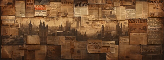 A collage of vintage newspaper clippings