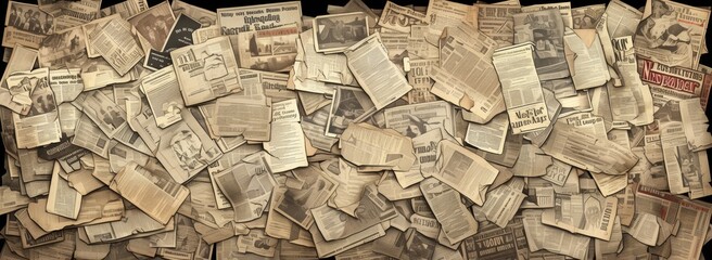 A collage of vintage newspaper clippings 