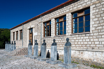 View of the National Resistance Museum in Old Viniani, Evrytania in Central Greece - 783081238