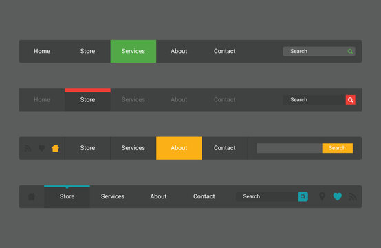 Website navigation menu bars