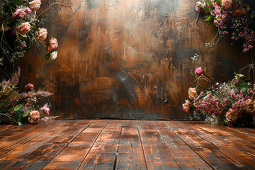 Cozy Cocoa: Embrace the Warmth with Hugs and Kisses Backdrop Props in Rich Brown Tones - obrazy, fototapety, plakaty