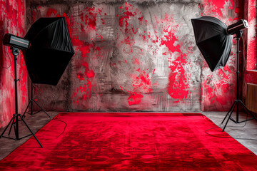 Creative Red Photo Studio Backgrounds: Expertly Crafted Images for Content Creators - 783082684