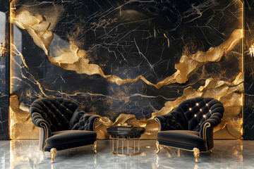 Golden Moments: Capturing the Essence of Black and Gold in the Photo Zone - 783082865
